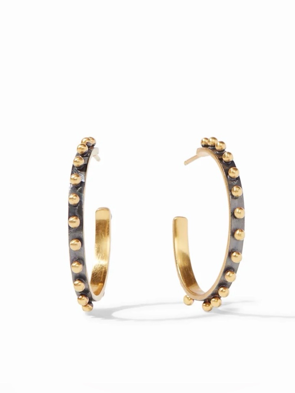 NEW Julie Vos SoHo Hoop Earrings Gold Mixed Metal
